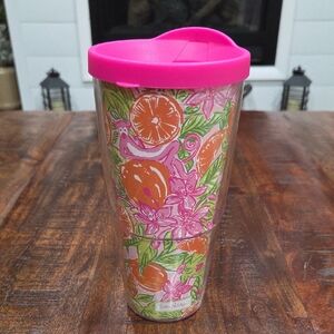 Lily Pulitzer Colorful Insulated Tumbler with Pink Lid